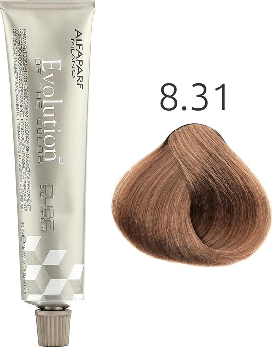 Alfaparf Evolution of the Color CUBE hajfesték - 8.31 60ml Light Golden Ash Blonde képe 1